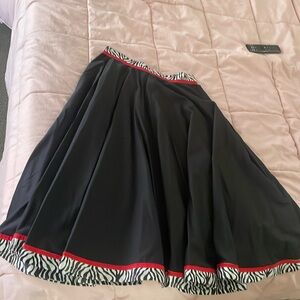 Handmade skirt black zebra print skirt waist 30/33 pinup